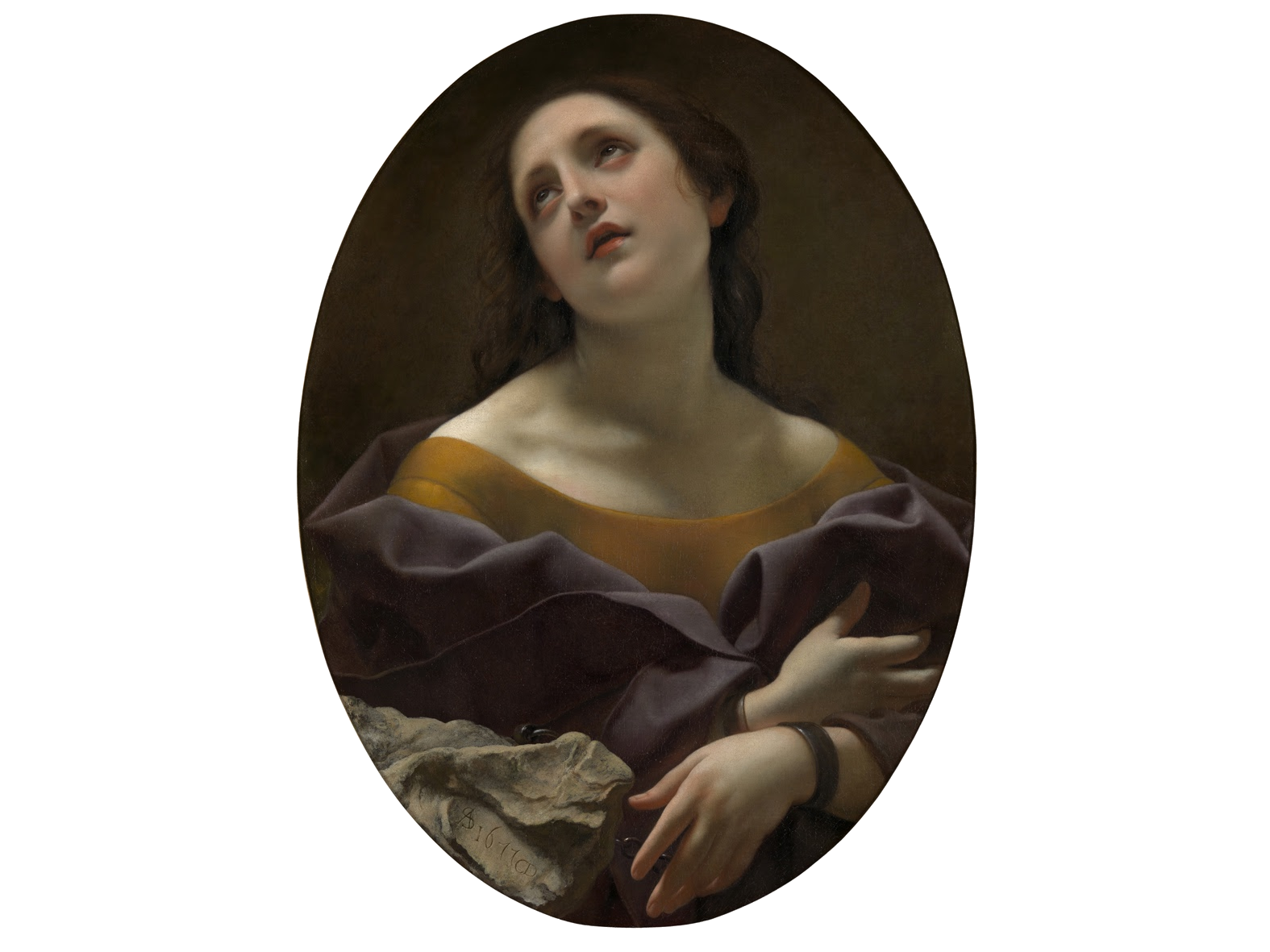 *Carlo Dolci, _Allégorie de la patience_, 1677. Elle a l'air d'être au bout de sa vie.
